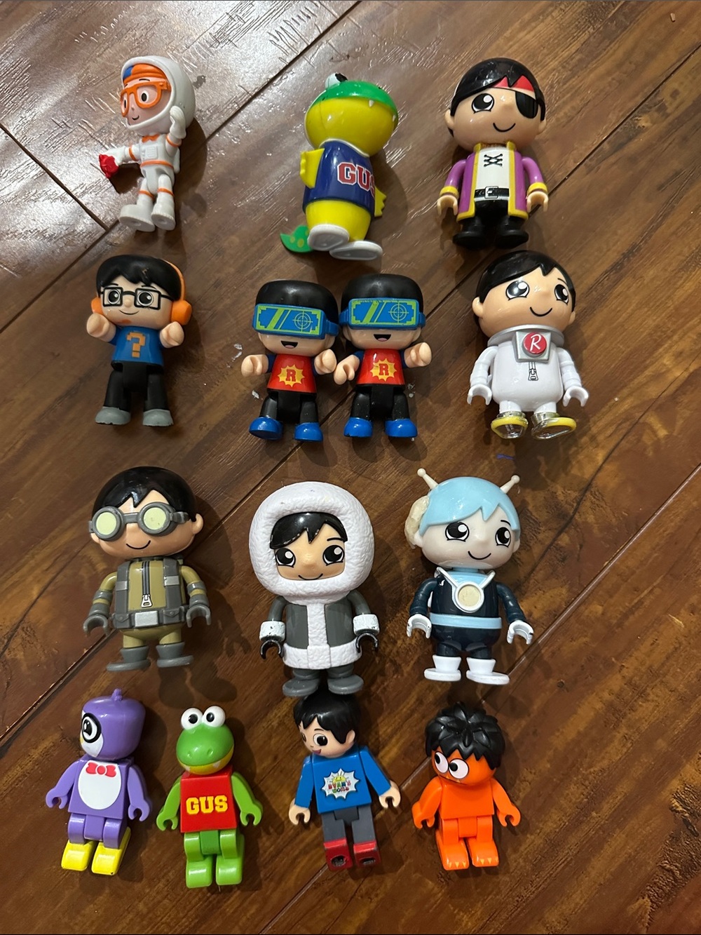 Ryan's World Large Figure Lot of 14 Ryan Gus Pirate Alpha Lexa Toys